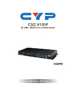 Предварительный просмотр 1 страницы CYP CSC-V101P Operation Manual