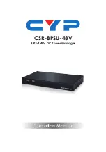 Preview for 1 page of CYP CSR-8PSU-48V Operation Manual