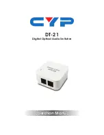 Предварительный просмотр 1 страницы CYP DT-21 Operation Manual