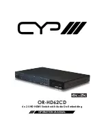 Предварительный просмотр 1 страницы CYP OR-HD62CD Operation Manual