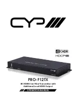 Preview for 1 page of CYP PRO-F12TX Operation Manual