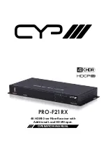 CYP PRO-F21RX Operation Manual предпросмотр