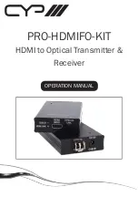 CYP PRO-HDMIFO-KIT Operation Manual preview