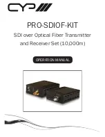 CYP PRO-SDIOF-KIT Operation Manual preview