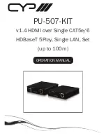 Preview for 1 page of CYP PU-507-KIT Operation Manual