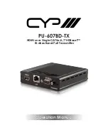 CYP PU-607BD-TX Operation Manual preview