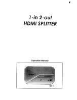 Preview for 1 page of CYP VOPEX-HDMI-2-LC Operation Manual