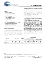 Preview for 1 page of Cypress Semiconductor CY62146EV30 Specification Sheet