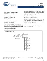 Preview for 1 page of Cypress Semiconductor CY7B9910 Specification Sheet