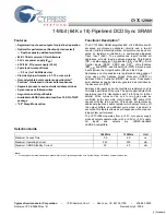 Cypress Semiconductor CY7C1298H Specification Sheet preview