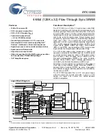 Preview for 1 page of Cypress Semiconductor CY7C1338G Specification Sheet