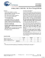 Preview for 1 page of Cypress Semiconductor CY7C1361C Specification Sheet