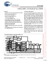 Preview for 1 page of Cypress Semiconductor CY7C1364C Specification Sheet