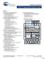 Preview for 1 page of Cypress Semiconductor CY8C23433 Specification Sheet