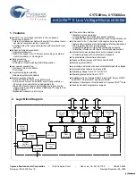 Предварительный просмотр 1 страницы Cypress Semiconductor enCoRe CY7C601 Series Manual