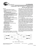 Cypress Semiconductor HOTLink II CYV15G0104TRB Specification Sheet preview