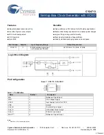 Cypress Semiconductor Set-top Box Clock Generator with VCXO CY24713 Specification Sheet предпросмотр