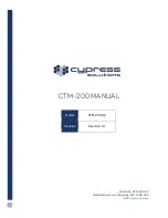 Preview for 1 page of cypress solutions CTM-200 Manual