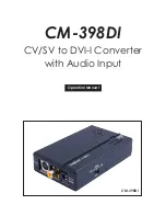 Cypress CM-398DI Operation Manual preview