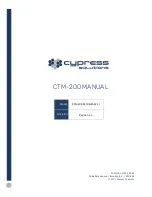 Cypress CTM-200 R2 Manual preview