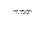 Preview for 1 page of Cyrus aEQ7 User Instructions