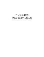 Preview for 1 page of Cyrus AV5 User Instructions