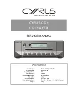 Preview for 1 page of Cyrus CD T Service Manual