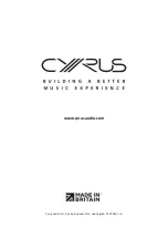 Preview for 27 page of Cyrus Classic PRE User Manual