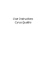 Предварительный просмотр 1 страницы Cyrus Cyrus Quattro User Instructions