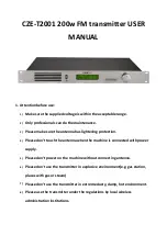 Preview for 1 page of Czerf CZE-T2001 User Manual