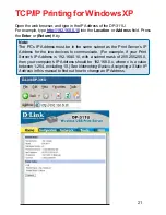 Предварительный просмотр 21 страницы D-Link 311U - DP Print Server Manual