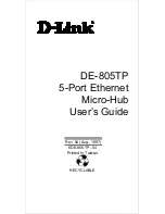 Предварительный просмотр 1 страницы D-Link 805TP - Hub - EN User Manual