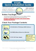 Preview for 1 page of D-Link AirPlus DP-G310 Quick Installation Manual