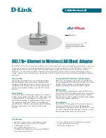 D-Link AirPlus DWL-810+ Specifications preview