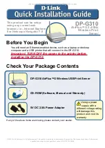 Preview for 1 page of D-Link AirPlus G DP-G310 Quick Installation Manual