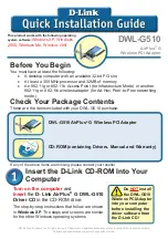 Preview for 1 page of D-Link AirPlus G DWL-G510 Quick Installation Manual