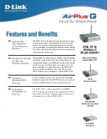 D-Link AirPlus G DWL-G710 Features And Benefits preview