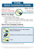 Preview for 1 page of D-Link AirPlus XTREME G DWL-G132 Quick Installation Manual