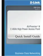 Предварительный просмотр 1 страницы D-Link AirPremier N DAP-2310 Quick Install Manual