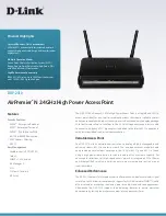 Предварительный просмотр 1 страницы D-Link AirPremier N DAP-2310 Specifications