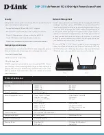 Предварительный просмотр 2 страницы D-Link AirPremier N DAP-2310 Specifications