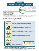 Preview for 1 page of D-Link Airspot DSA-3100 Quick Installation Manual