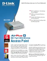 D-Link D DWL-G700AP DWL-G700AP Specification Sheet preview