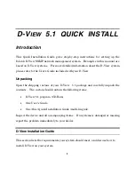 Preview for 1 page of D-Link D-View 5.1 Quick Installation Manual