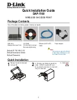 Предварительный просмотр 2 страницы D-Link DAP-1160 Quick Install Manual