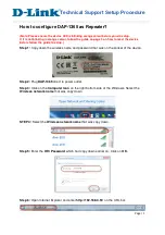 Preview for 1 page of D-Link DAP-1365 Technical Support Setup Procedure