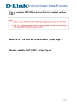 D-Link DAP-1620 Technical Support Setup Procedure preview