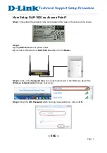 Preview for 2 page of D-Link DAP-1620 Technical Support Setup Procedure