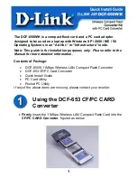 Preview for 1 page of D-Link DCF-650WK Quick Install Manual