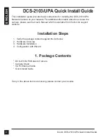 Preview for 2 page of D-Link DCS-2103/UPA Quick Install Manual